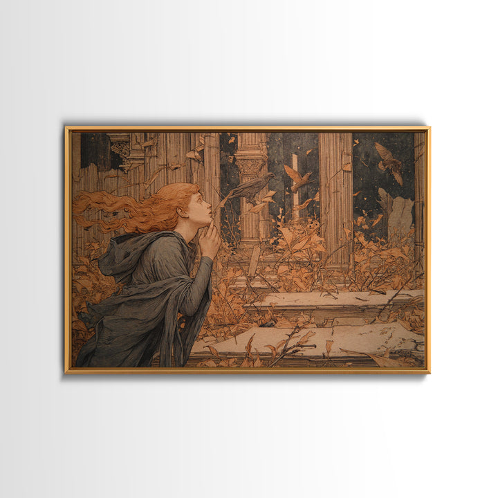The Overgrown Chapel, Symbolist Death Art, Landscape Wall Art, Gothic Horror Wall Art, Canvas Print, Halloween Wall Art