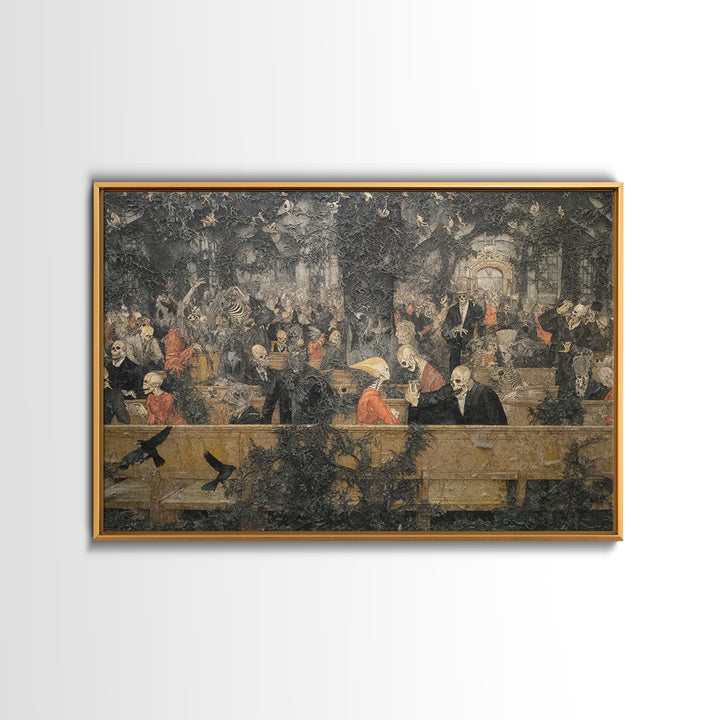 The Overgrown Chapel, Grotesque Carnival Art, Landscape Wall Art, Dark Halloween Decor, Canvas Print, Halloween Wall Art, Dark Fantasy Art