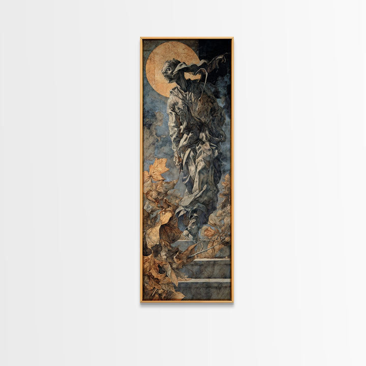 The Derelict Asylum, Dark Renaissance Art, Tall Narrow Wall Art, Gothic Horror Wall Art, Canvas Print, Halloween Wall Art