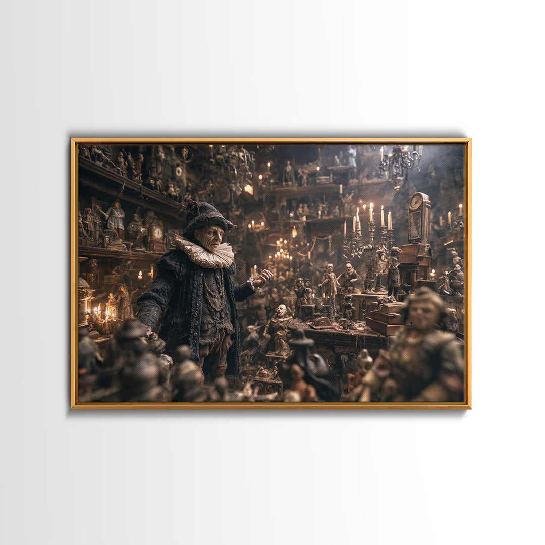 The Midnight Antique Shop, Medieval Grotesque Art, Landscape Wall Art, Gothic Horror Wall Art, Canvas Print, Halloween Wall Art