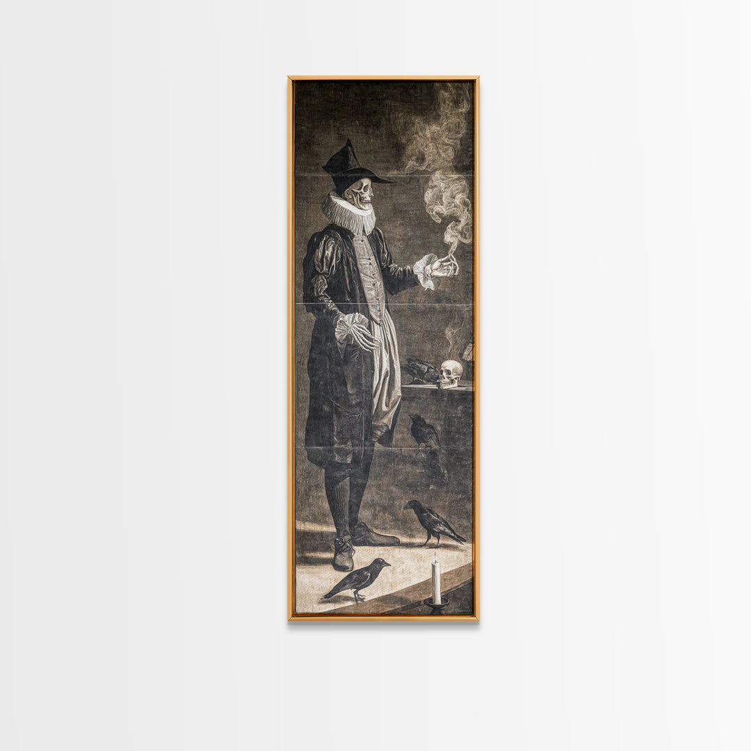 The Haunted Hotel, Danse Macabre Art, Tall Narrow Wall Art, Dark Fantasy Wall Art, Framed Canvas Print