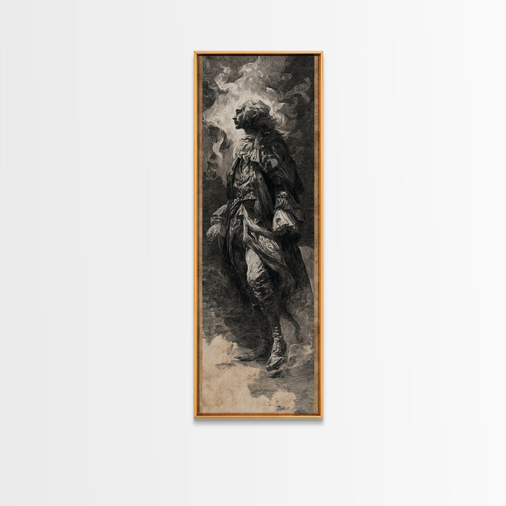 The Haunted Hotel, Baroque Witchcraft Art, Tall Narrow Wall Art, Gothic Horror Wall Art, Framed Canvas Print, Halloween Wall Art