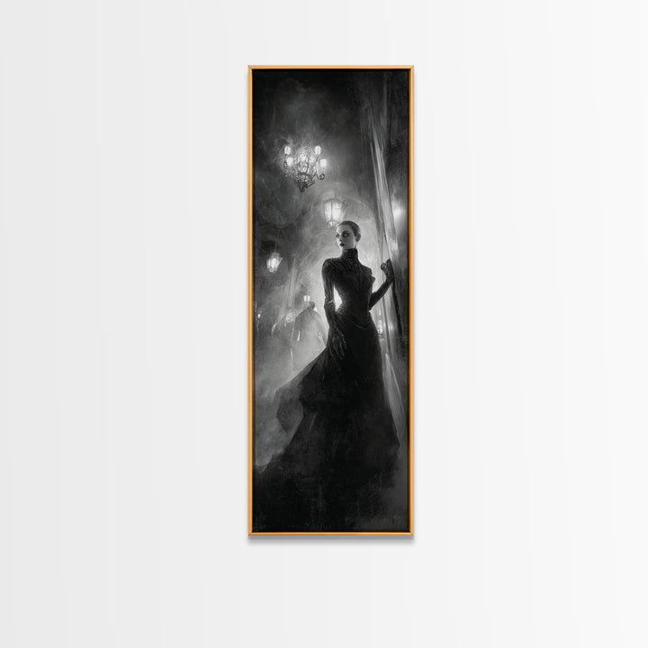 The Haunted Hotel, Biomechanical Horror Art, Tall Narrow Wall Art, Dark Fantasy Wall Art, Canvas Print, Halloween Wall Art