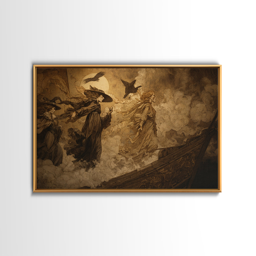 The Shipwreck Cove, Decadent Gothic Art, Landscape Wall Art, Gothic Horror Wall Art, Canvas Print, Halloween Wall Art