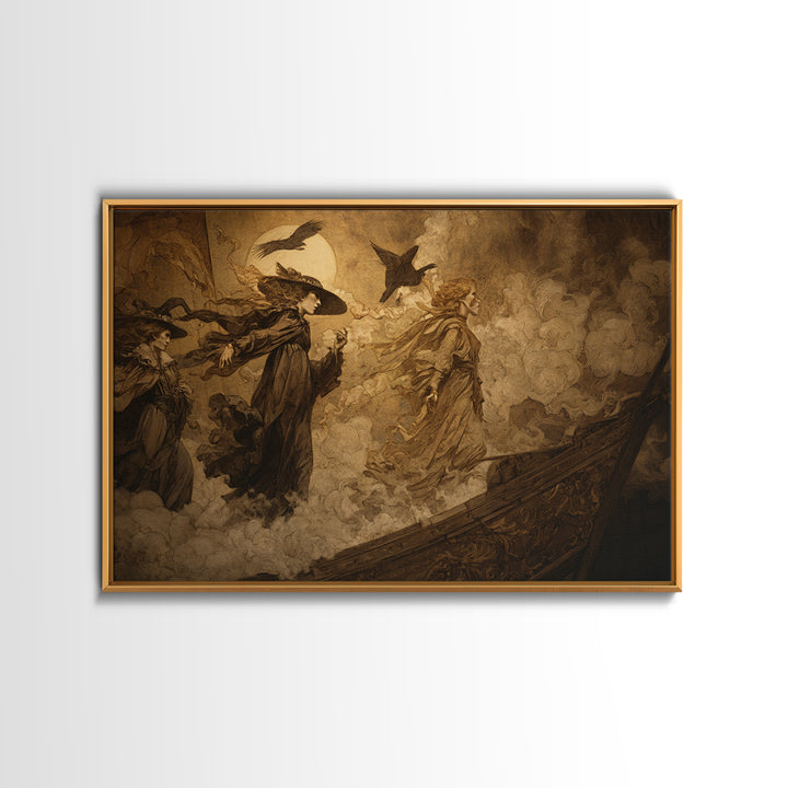 The Shipwreck Cove, Decadent Gothic Art, Landscape Wall Art, Gothic Horror Wall Art, Canvas Print, Halloween Wall Art