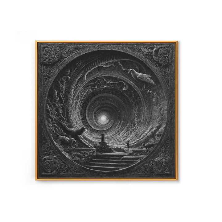 The Silent Schoolhouse, Biomechanical Horror Art, Square Wall Art, Macabre Wall Art, Canvas Print, Halloween Wall Art, Statement Wall Art