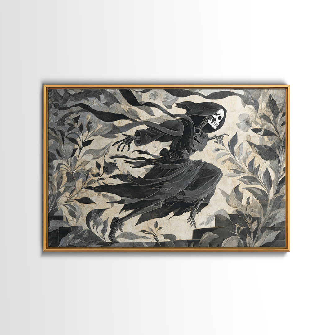 The Cemetery Greenhouse, Macabre Folk Print Art, Landscape Wall Art, Gothic Horror Wall Art, Canvas Print, Halloween Wall Art