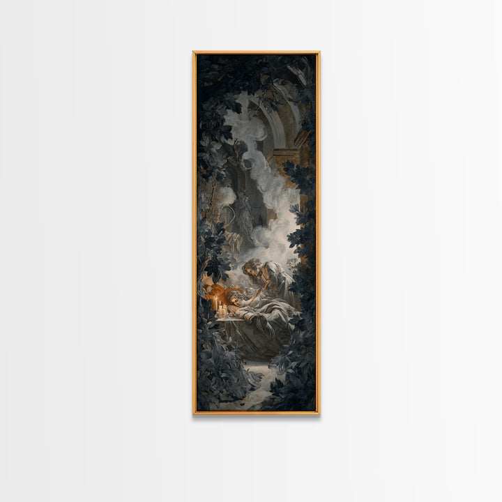 The Ghost Wedding, Gothic Nightmare Art, Tall Narrow Wall Art, Dark Halloween Decor, Canvas Print, Halloween Wall Art, Dark Fantasy Art