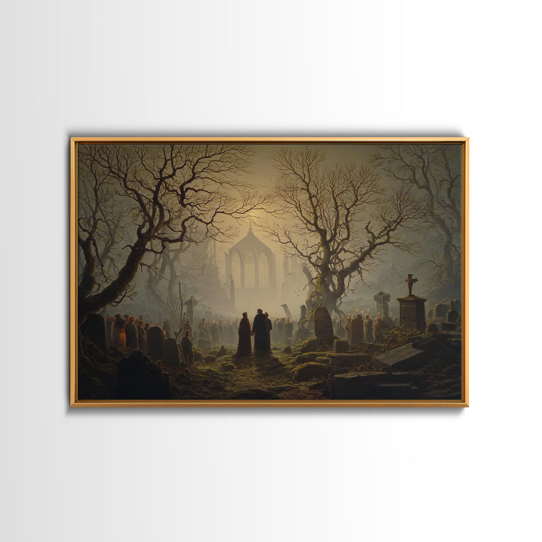 The Ghost Wedding, Romantic Gothic Landscape, Landscape Wall Art, Macabre Wall Art, Canvas Print, Halloween Wall Art