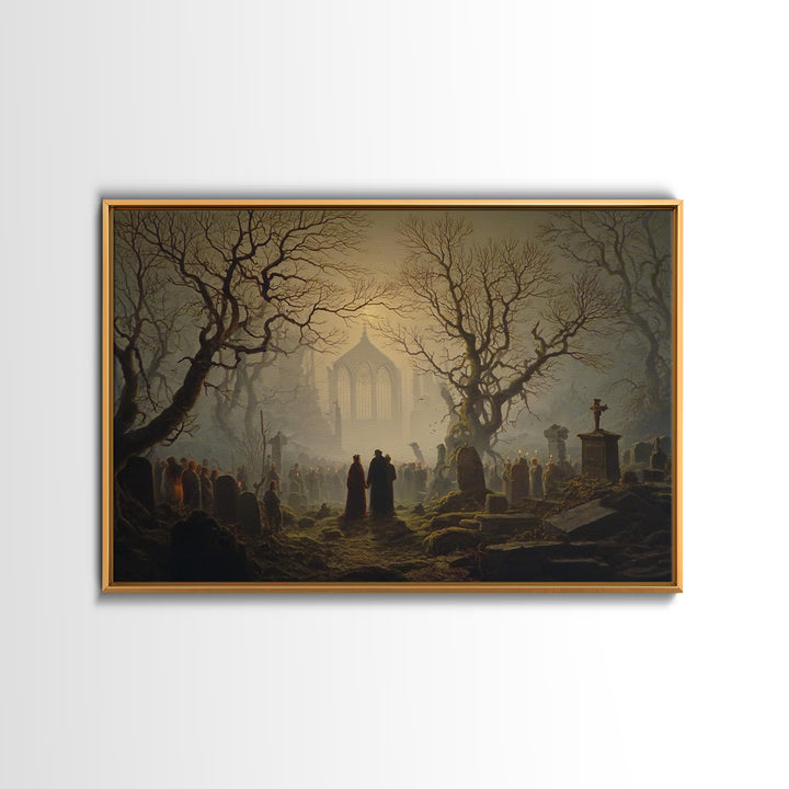 The Ghost Wedding, Romantic Gothic Landscape, Landscape Wall Art, Macabre Wall Art, Canvas Print, Halloween Wall Art