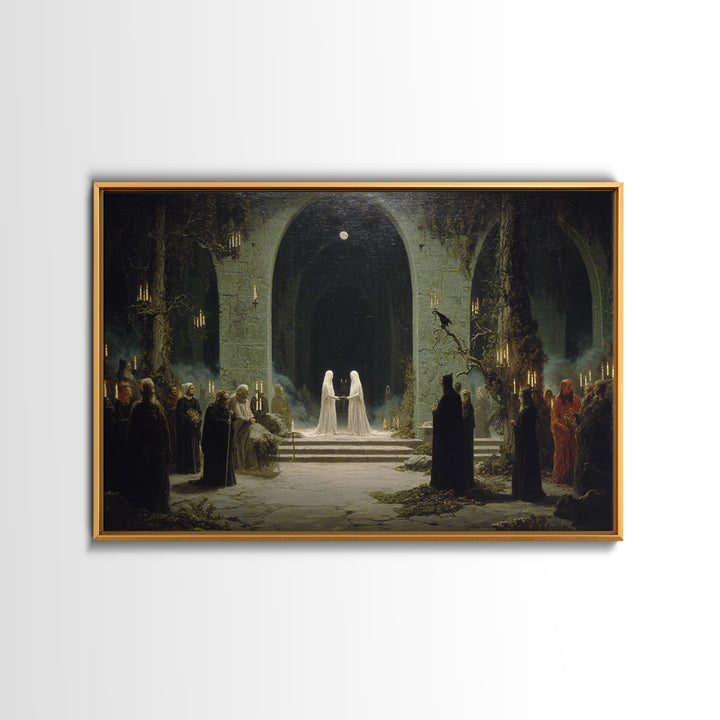 The Ghost Wedding, Symbolist Gothic Landscape, Landscape Wall Art, Dark Fantasy Wall Art, Canvas Print, Halloween Wall Art