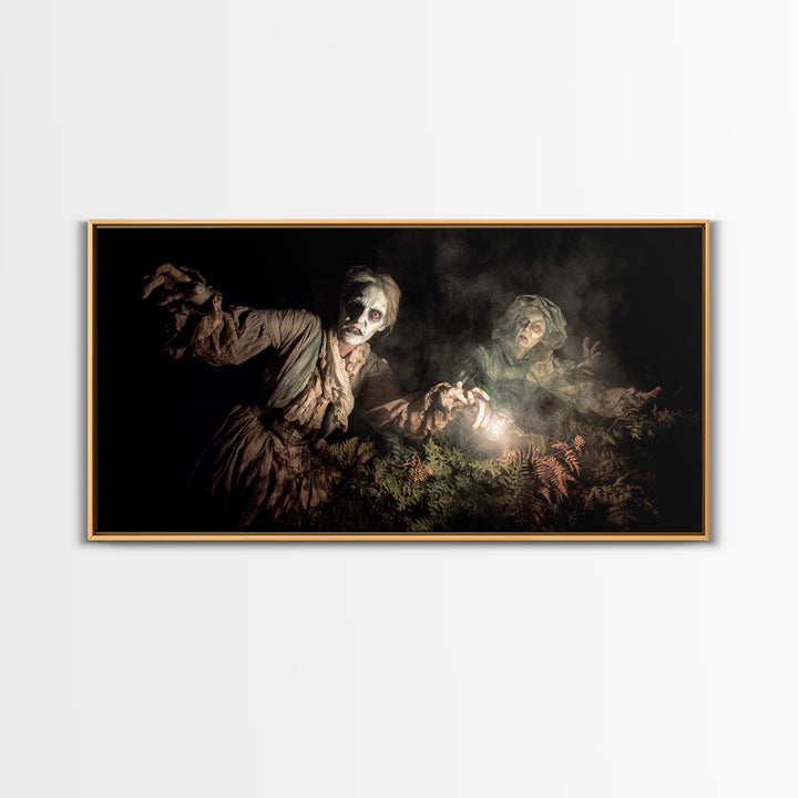 The Haunted Hayride, Gothic Nightmare Art, Wide Panoramic Art, Gothic Horror Wall Art, Canvas Print, Halloween Wall Art