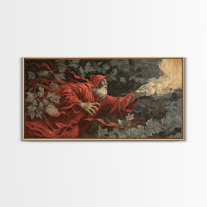 The Haunted Hayride, Visionary Gothic Art, Wide Panoramic Art, Dark Halloween Decor, Canvas Print, Halloween Wall Art
