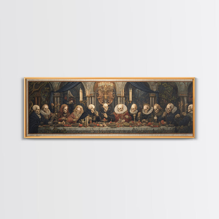 The Vampire Banquet, Danse Macabre Art, Extra Wide Wall Art, Gothic Horror Wall Art, Framed Canvas Print