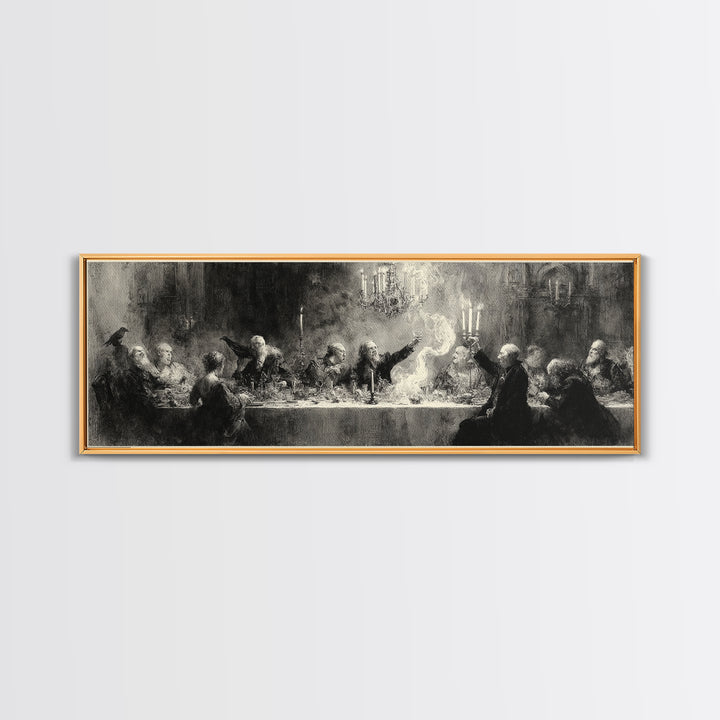 The Vampire Banquet, Symbolist Dream Art, Extra Wide Wall Art, Dark Fantasy Wall Art, Canvas Print, Halloween Wall Art