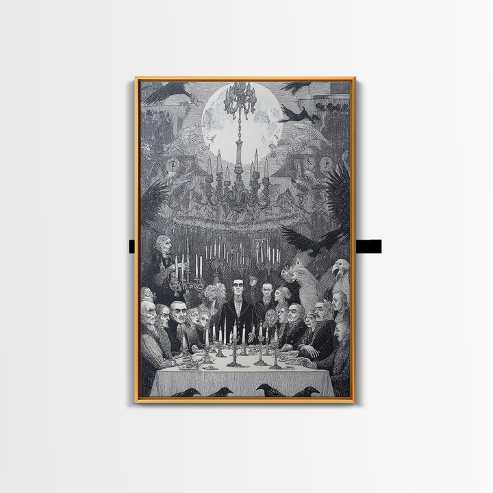 The Vampire Banquet, Victorian Macabre Art, Vertical Wall Art, Dark Fantasy Wall Art, Canvas Print, Halloween Wall Art, Horror Wall Art
