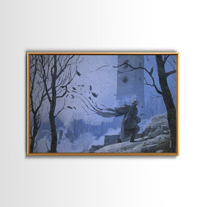 The Thirteenth Bell, Romantic Gothic Landscape, Landscape Wall Art, Dark Fantasy Wall Art, Canvas Print, Halloween Wall Art