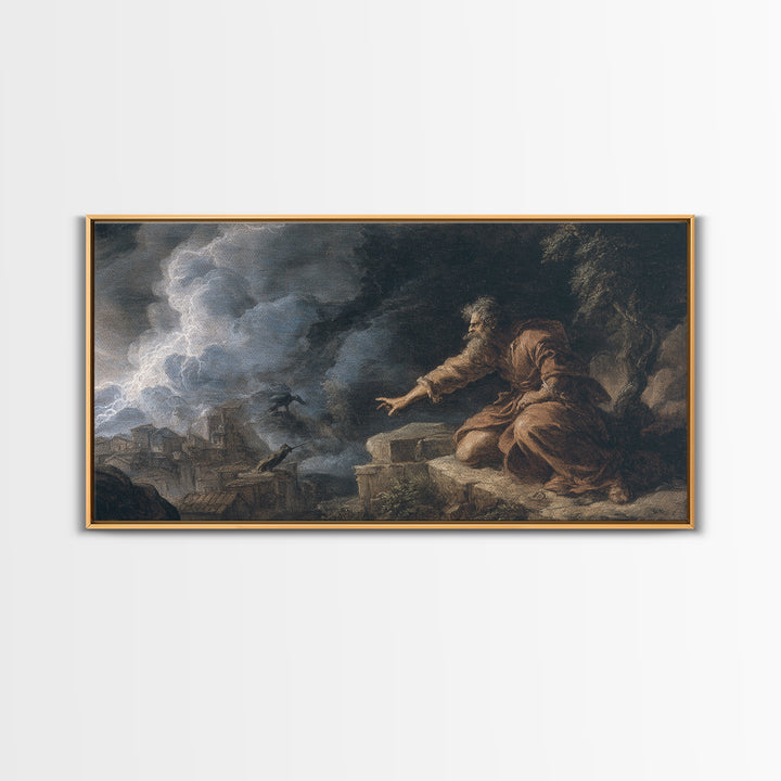 The Halloween Storm, Baroque Witchcraft Art, Wide Panoramic Art, Dark Fantasy Wall Art, Canvas Print, Halloween Wall Art