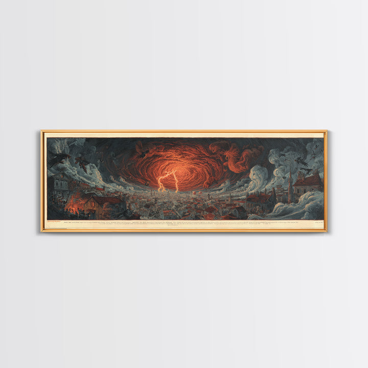 The Halloween Storm, Visionary Gothic Art, Extra Wide Wall Art, Dark Halloween Decor, Canvas Print, Halloween Wall Art