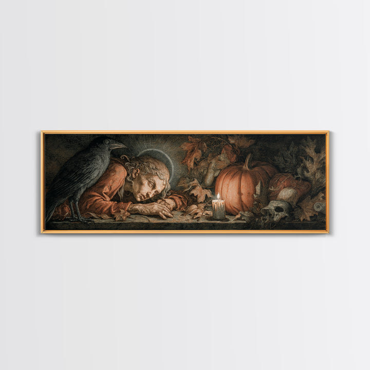 The First Frost Awakening, Dark Renaissance Art, Extra Wide Wall Art, Dark Fantasy Wall Art, Framed Canvas Print