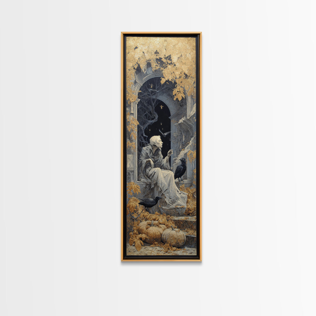 The First Frost Awakening, Surreal Apocalyptic Art, Tall Narrow Wall Art, Gothic Horror Wall Art, Framed Canvas Print