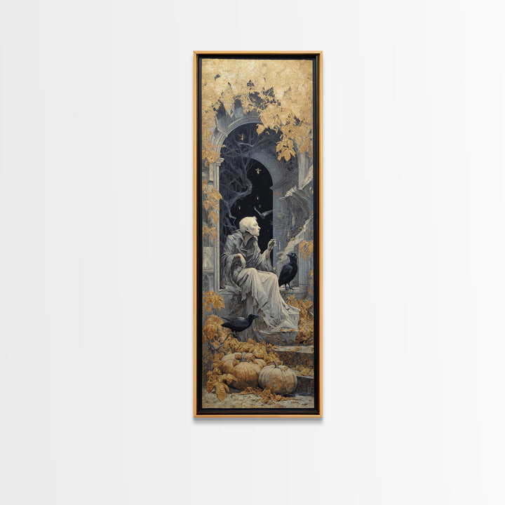 The First Frost Awakening, Surreal Apocalyptic Art, Tall Narrow Wall Art, Gothic Horror Wall Art, Framed Canvas Print