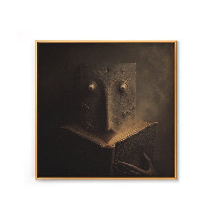 The Living Spellbook, Symbolist Dream Art, Square Wall Art, Macabre Wall Art, Canvas Print, Halloween Wall Art, Statement Wall Art