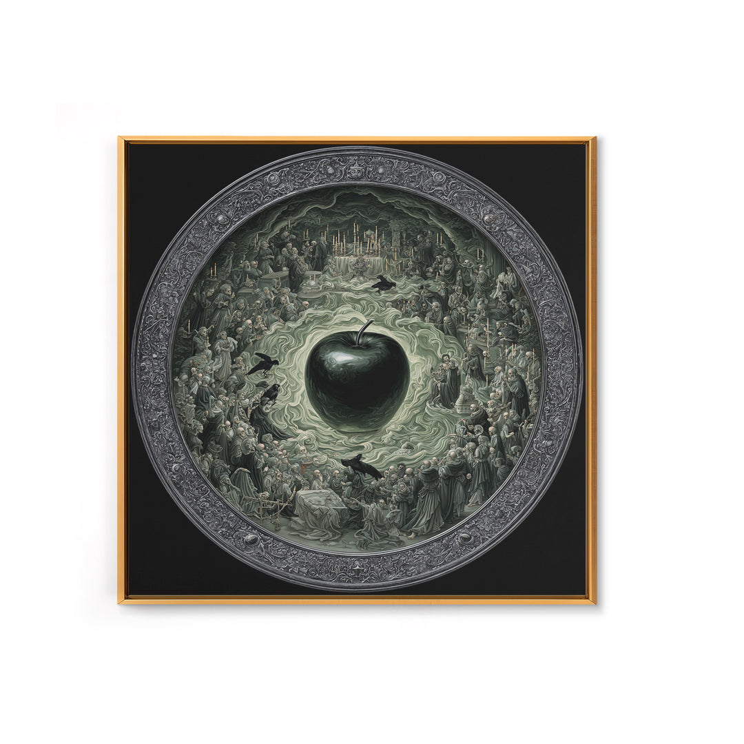 The Poisoned Apple, Danse Macabre Art, Square Wall Art, Macabre Wall Art, Canvas Print, Halloween Wall Art
