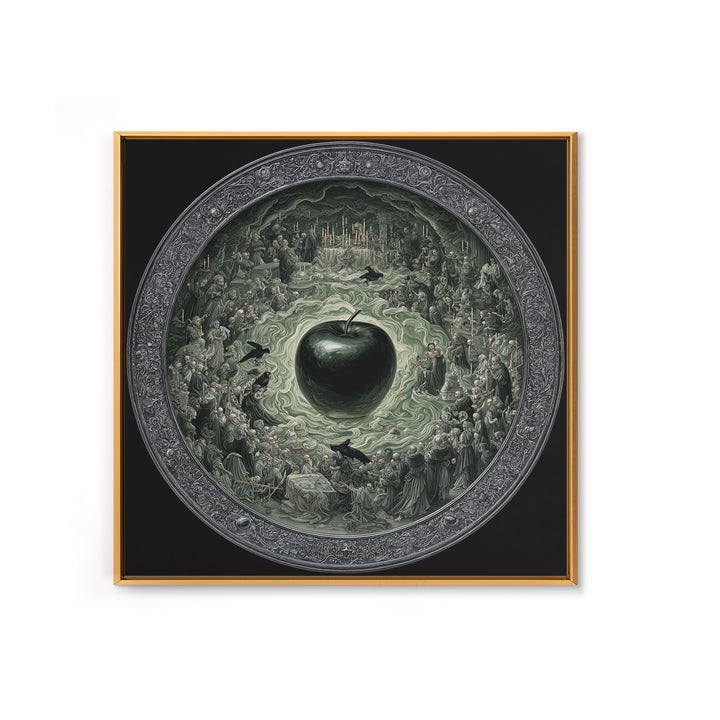 The Poisoned Apple, Danse Macabre Art, Square Wall Art, Macabre Wall Art, Canvas Print, Halloween Wall Art