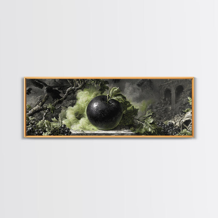 The Poisoned Apple, Dark Romantic Horror Art, Extra Wide Wall Art, Dark Halloween Decor, Canvas Print, Halloween Wall Art