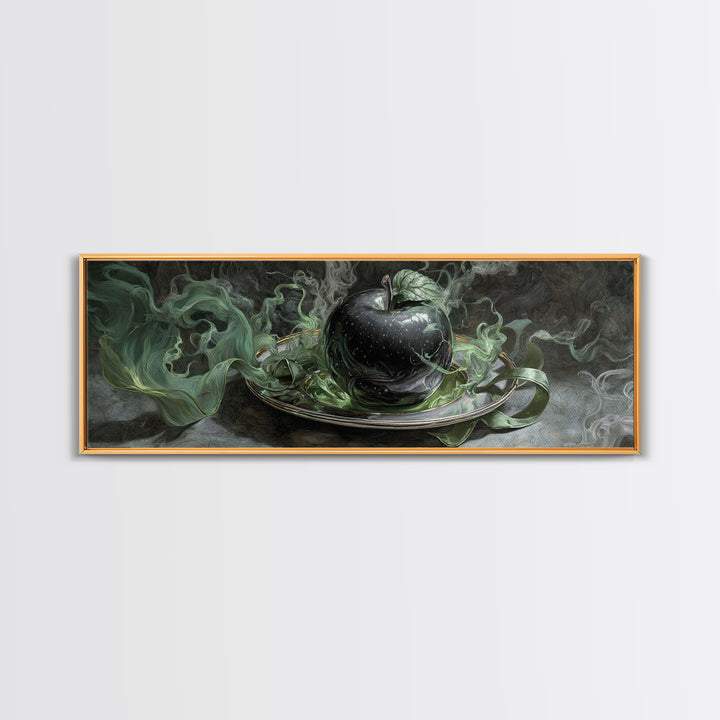 The Poisoned Apple, Visionary Gothic Art, Extra Wide Wall Art, Gothic Horror Wall Art, Framed Canvas Print, Halloween Wall Art