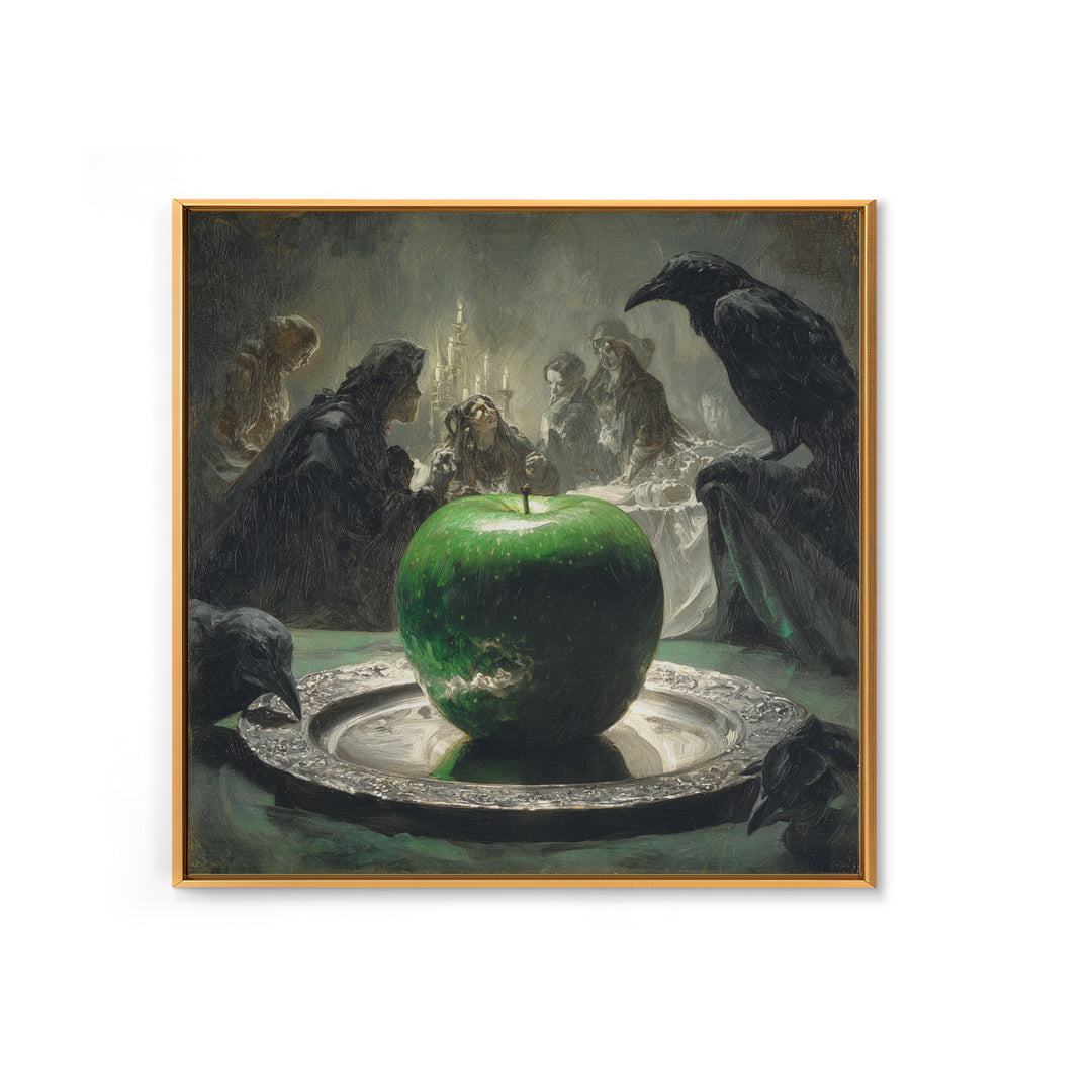 The Poisoned Apple, Decadent Gothic Art, Square Wall Art, Macabre Wall Art, Canvas Print, Halloween Wall Art, Gothic Home Decor