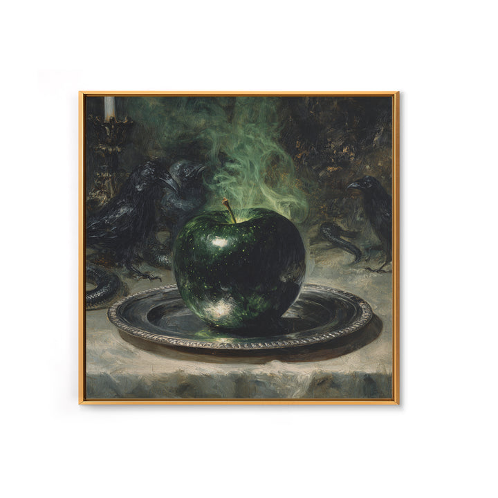 The Poisoned Apple, Dark Symbolist Art, Square Wall Art, Dark Fantasy Wall Art, Framed Canvas Print, Halloween Wall Art