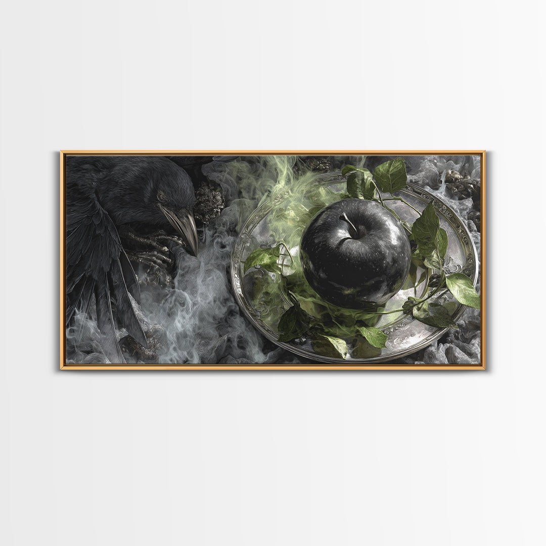 The Poisoned Apple, Grotesque Carnival Art, Wide Panoramic Art, Macabre Wall Art, Framed Canvas Print, Halloween Wall Art