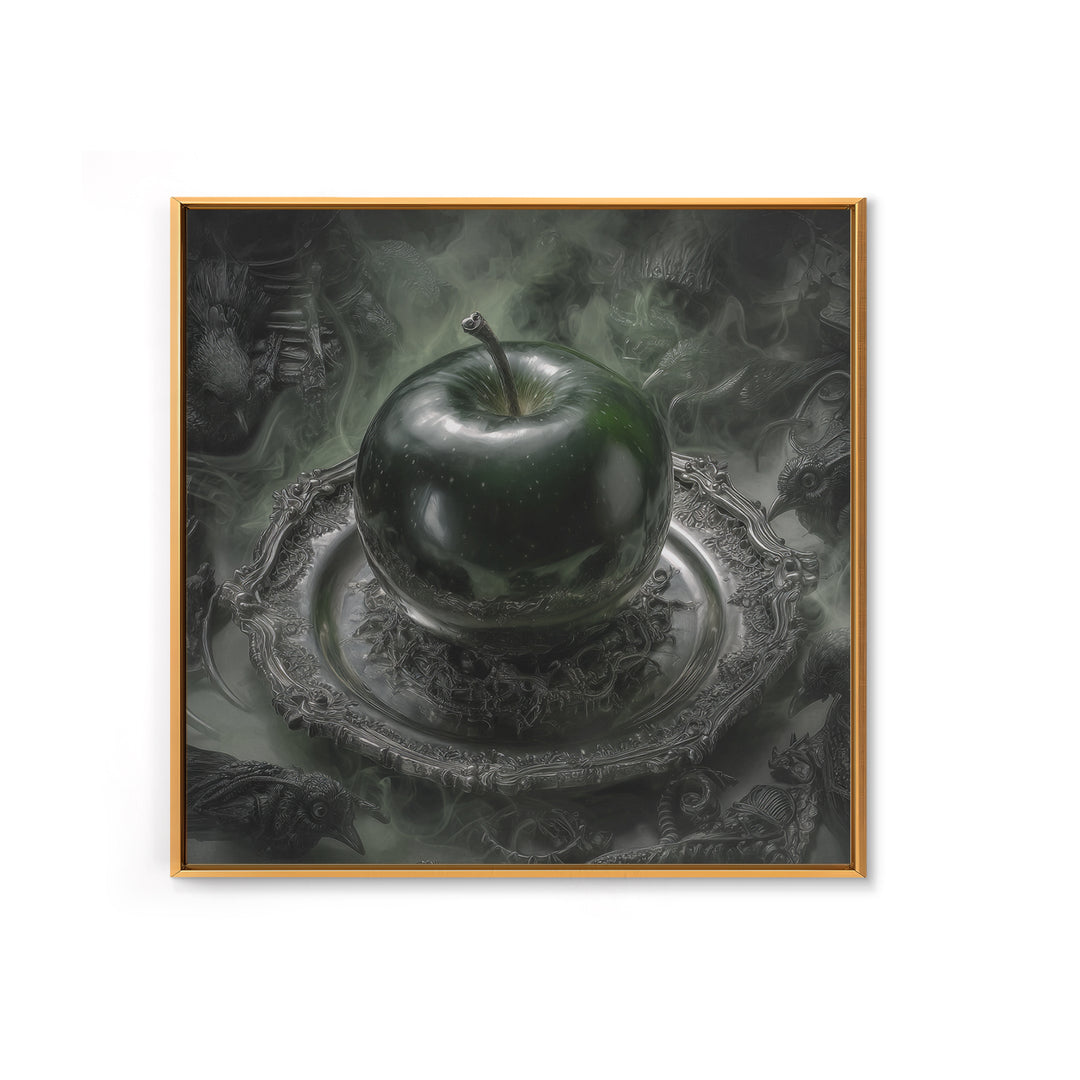 The Poisoned Apple, Biomechanical Horror Art, Square Wall Art, Dark Fantasy Wall Art, Canvas Print, Halloween Wall Art, Spooky Wall Decor