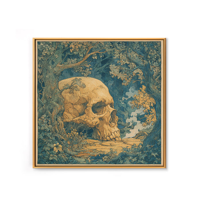 The Talking Skull, Gothic Storybook Art, Square Wall Art, Gothic Horror Wall Art, Framed Canvas Print, Halloween Wall Art