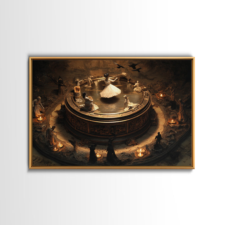 The Haunted Music Box, Symbolist Gothic Landscape, Landscape Wall Art, Dark Fantasy Wall Art, Canvas Print, Halloween Wall Art