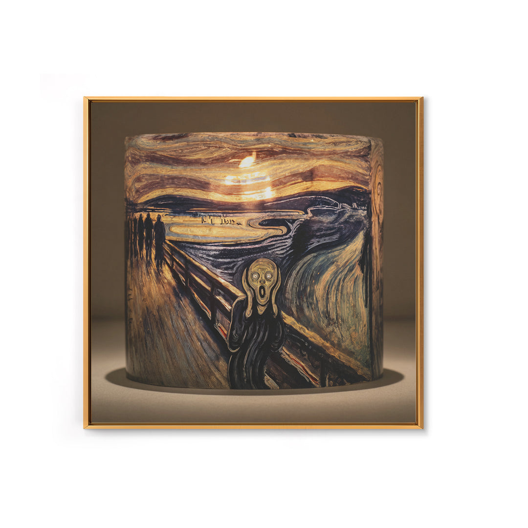 The Black Wax Candle, Expressionist Gothic Art, Square Wall Art, Dark Fantasy Wall Art, Framed Canvas Print, Halloween Wall Art
