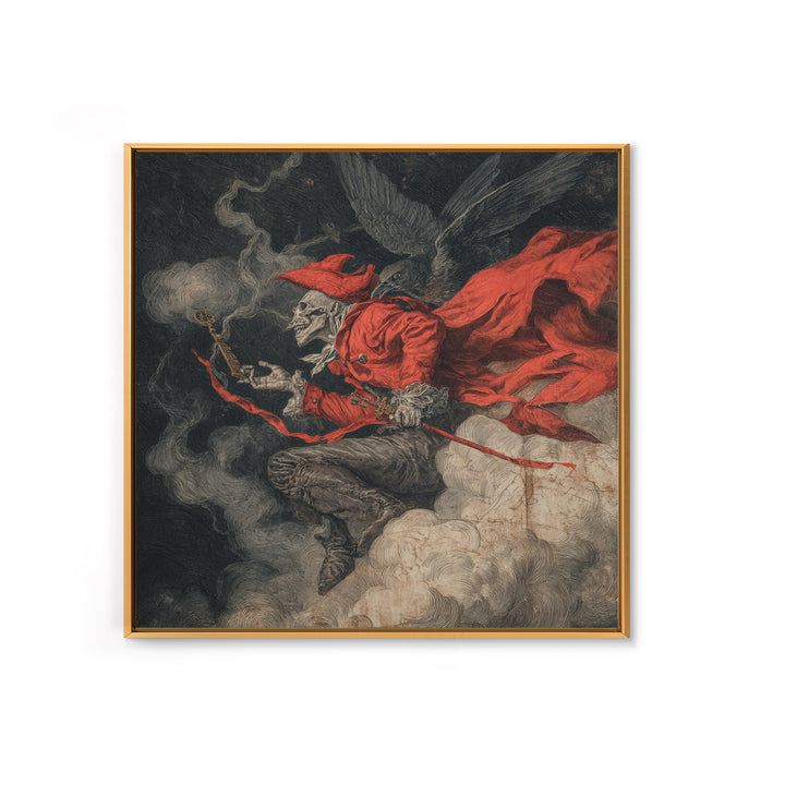The Coffin Key, Gothic Nightmare Art, Square Wall Art, Dark Fantasy Wall Art, Framed Canvas Print, Halloween Wall Art