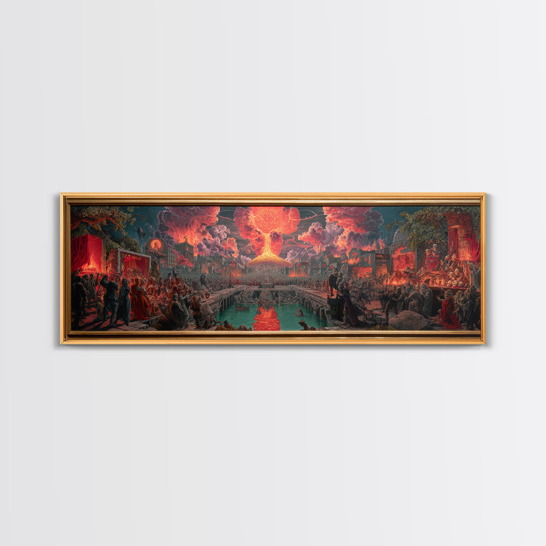 The Coffin Key, Apocalyptic Romantic Art, Extra Wide Wall Art, Gothic Horror Wall Art, Canvas Print, Halloween Wall Art, Seasonal Home Decor