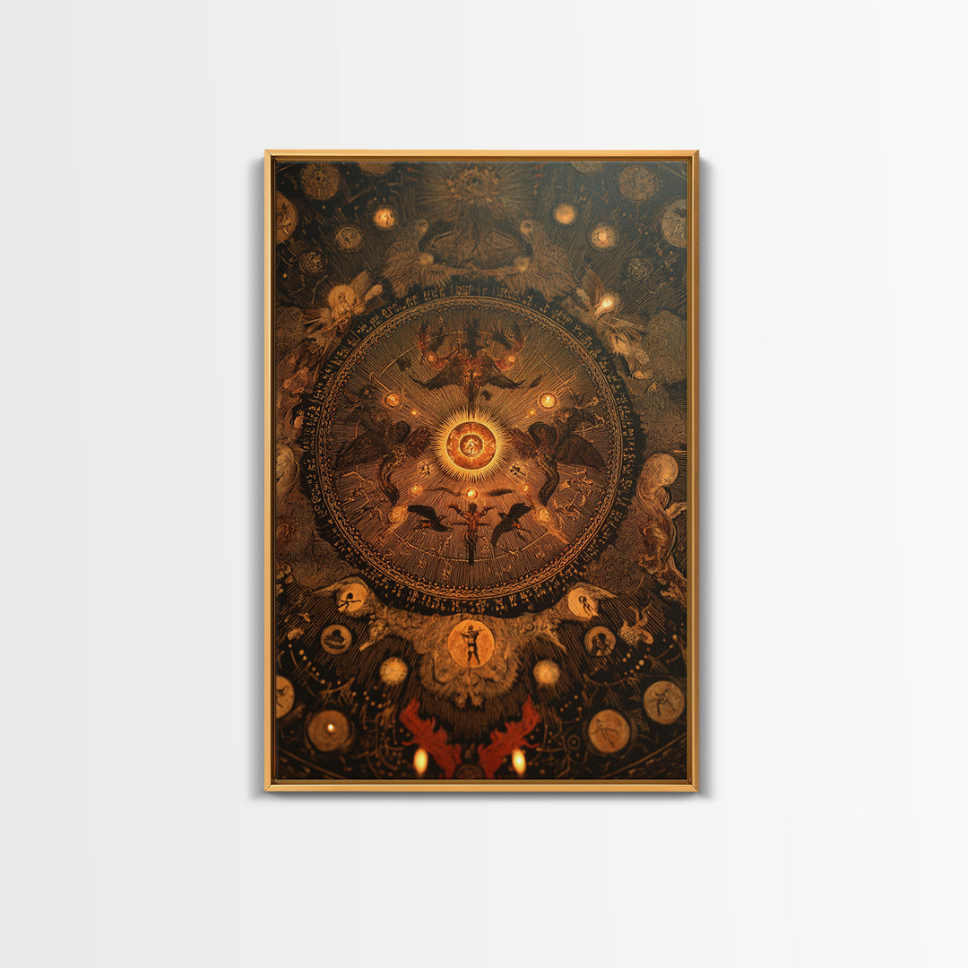 The Antique Spirit Board, Visionary Gothic Art, Vertical Wall Art, Gothic Horror Wall Art, Canvas Print, Halloween Wall Art