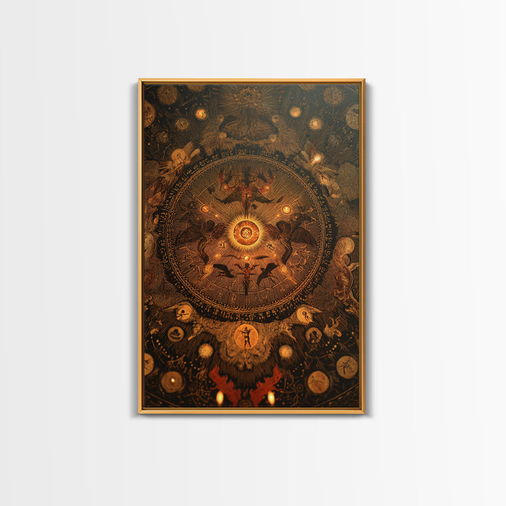 The Antique Spirit Board, Visionary Gothic Art, Vertical Wall Art, Gothic Horror Wall Art, Canvas Print, Halloween Wall Art