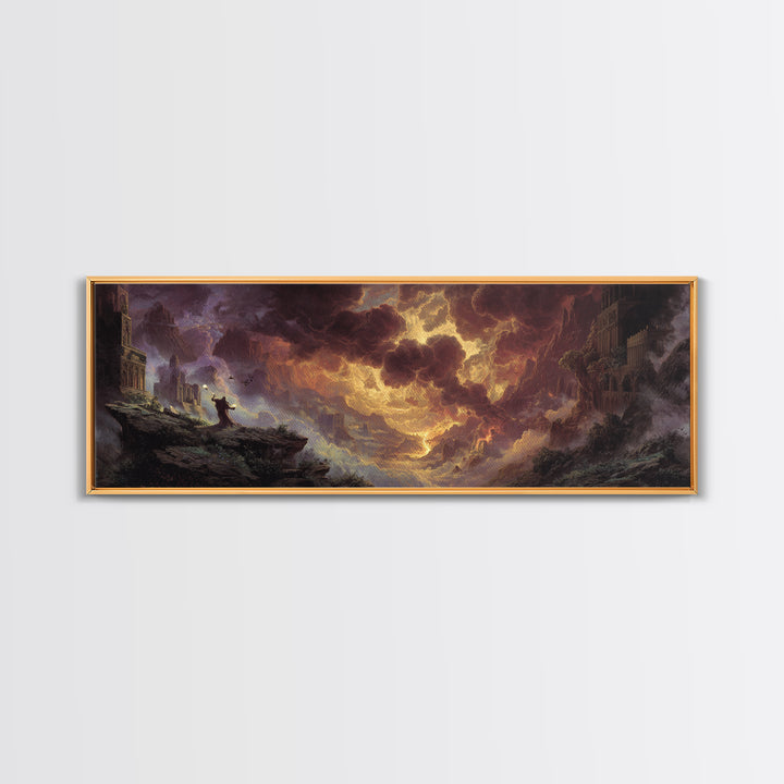 The Antique Spirit Board, Apocalyptic Romantic Art, Extra Wide Wall Art, Dark Fantasy Wall Art, Framed Canvas Print, Halloween Wall Art