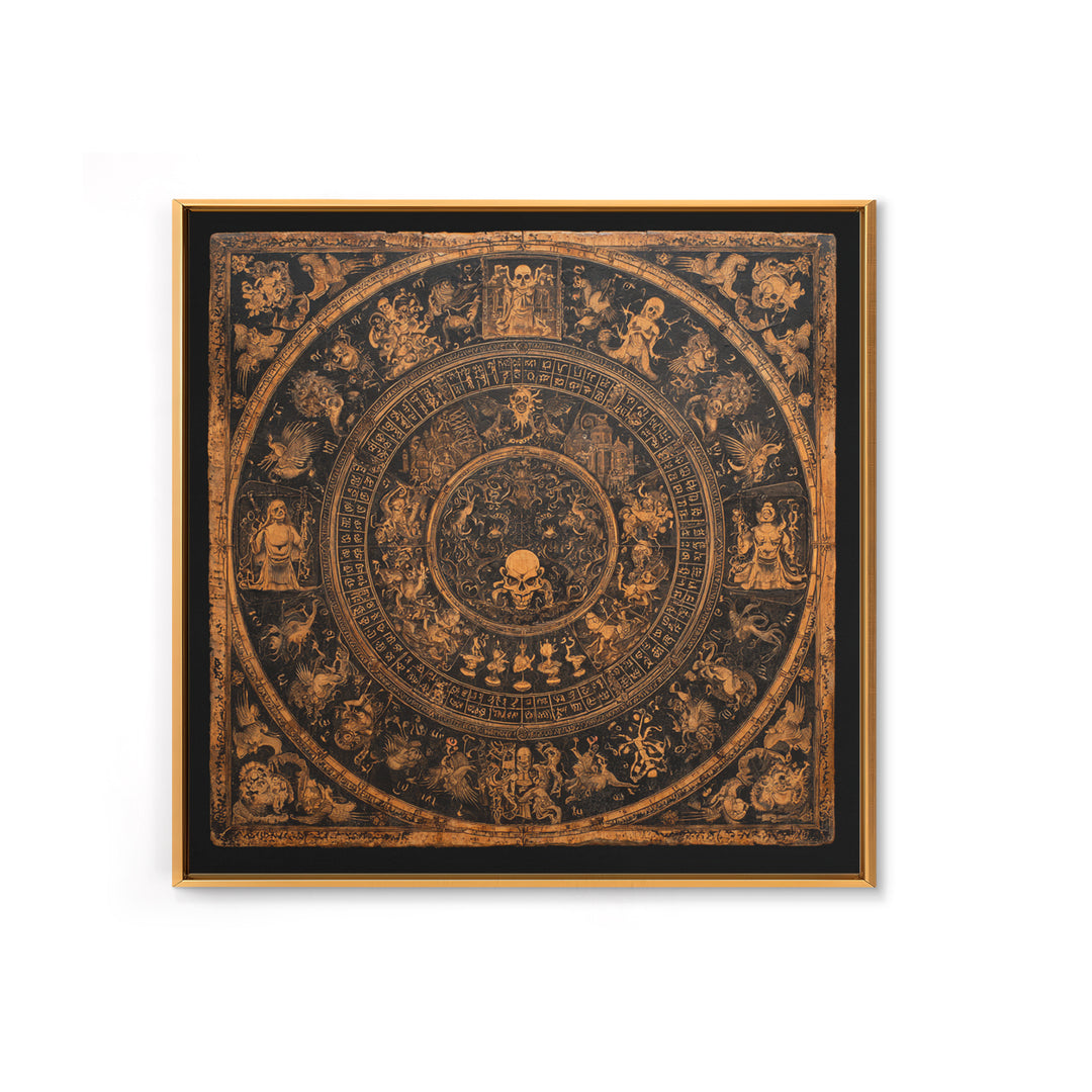 The Antique Spirit Board, Grotesque Carnival Art, Square Wall Art, Dark Halloween Decor, Canvas Print, Halloween Wall Art
