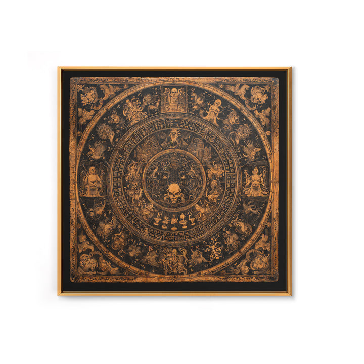 The Antique Spirit Board, Grotesque Carnival Art, Square Wall Art, Dark Halloween Decor, Canvas Print, Halloween Wall Art