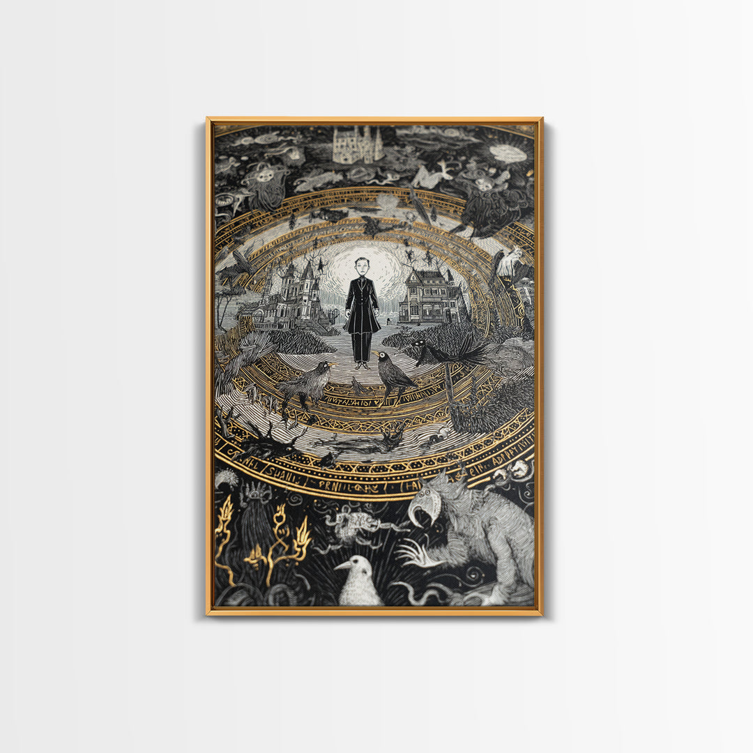 The Antique Spirit Board, Victorian Macabre Art, Vertical Wall Art, Gothic Horror Wall Art, Canvas Print, Halloween Wall Art