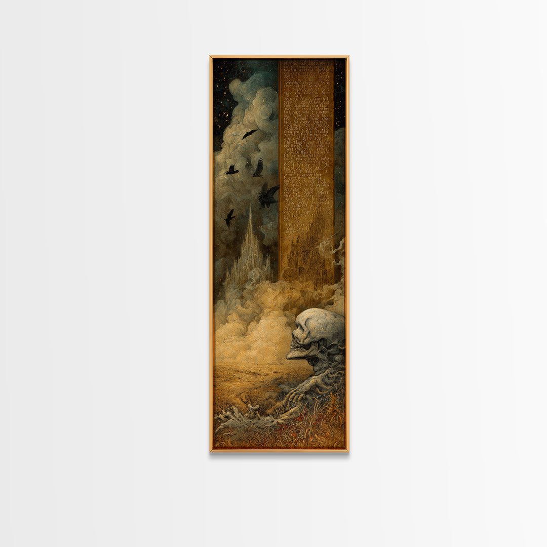 The Antique Spirit Board, Surreal Apocalyptic Art, Tall Narrow Wall Art, Dark Fantasy Wall Art, Canvas Print, Halloween Wall Art