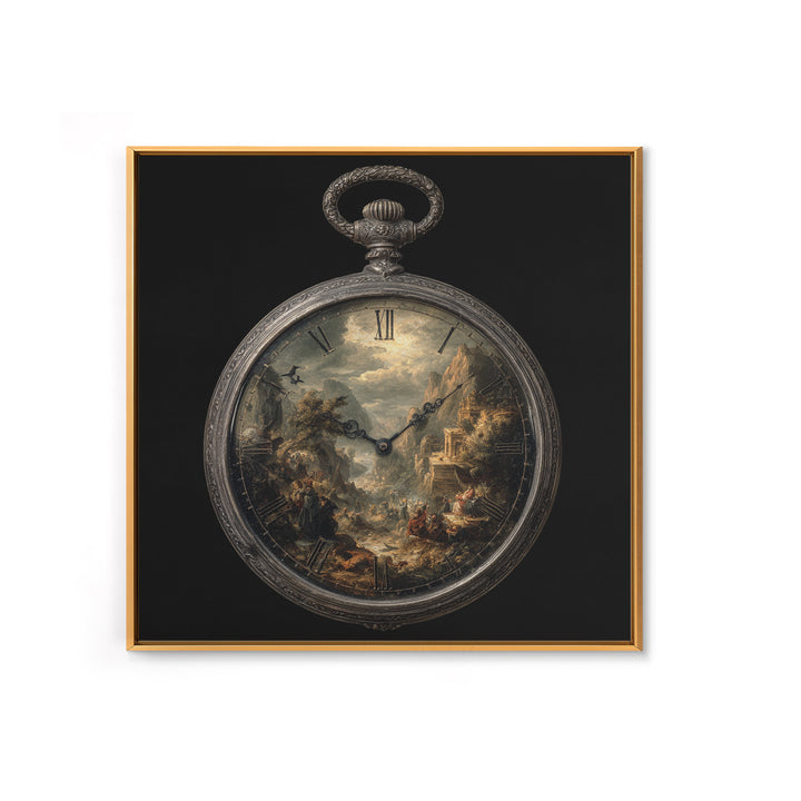 The Cursed Pocket Watch, Baroque Witchcraft Art, Square Wall Art, Dark Halloween Decor, Canvas Print, Halloween Wall Art