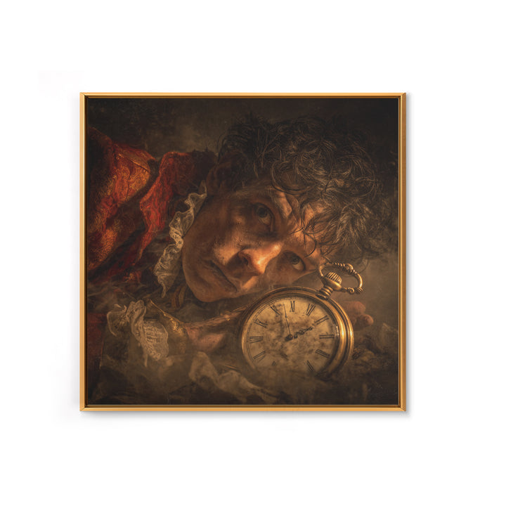 The Cursed Pocket Watch, Gothic Nightmare Art, Square Wall Art, Dark Halloween Decor, Canvas Print, Halloween Wall Art