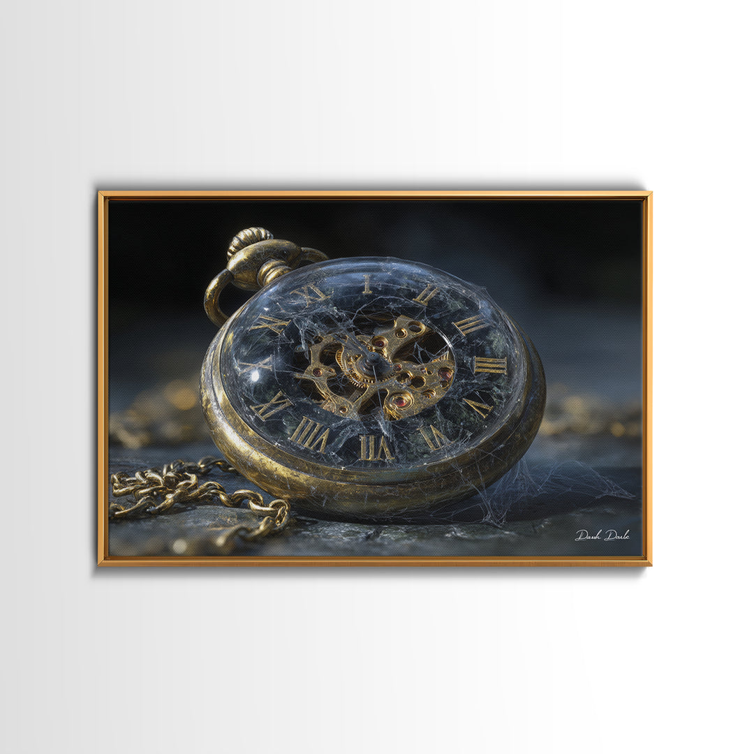 The Cursed Pocket Watch, Romantic Gothic Landscape, Landscape Wall Art, Dark Fantasy Wall Art, Canvas Print, Halloween Wall Art